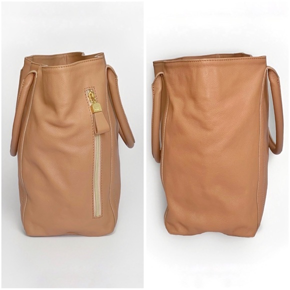 SEE BY CHLOE TAN BROWN LEATHER HARRIET TOP HANDLE SIDE ZIPPER HOBO TOTE PURSE - Picture 3 of 12